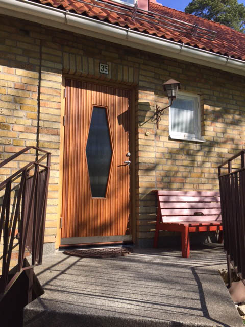 funkis ytterdörr i teak